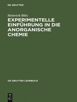 cover image of Experimentelle Einführung in die Anorganische Chemie